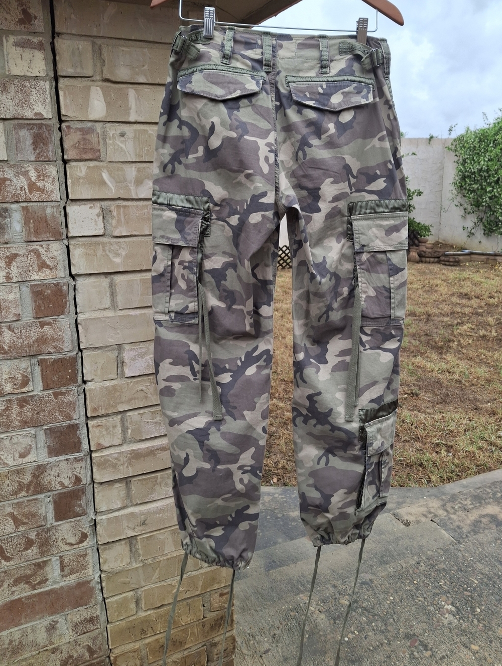 Vintage Y2K Abercrombie & Fitch Green Camo Cargo Utility Pants Women Size 27 - Picture 7 of 16